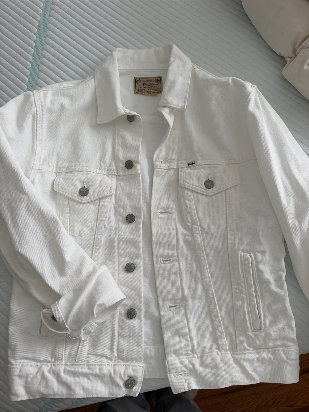 Polo by Ralph Lauren White Denim Trucker Jacket never wears